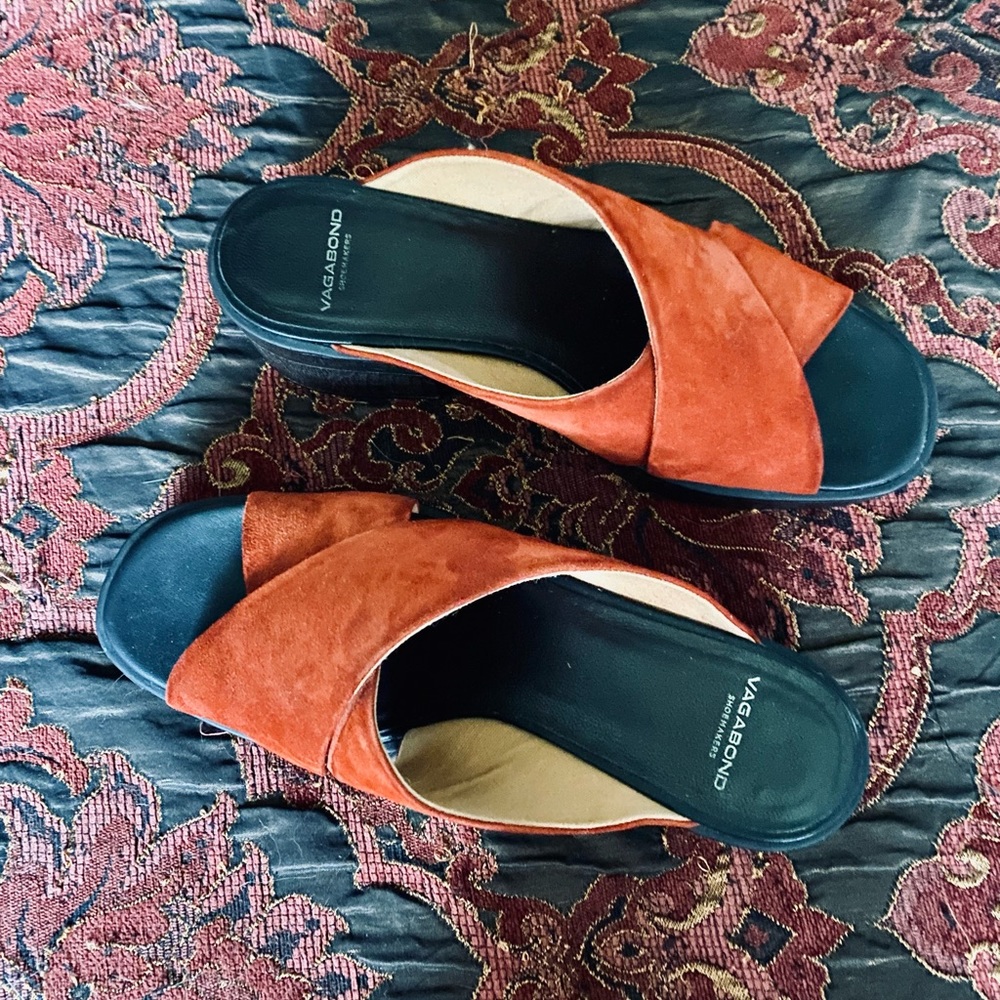 Vagabond Shoemakers Ruggine Rusty Red Platform Slide Sandals 38 size